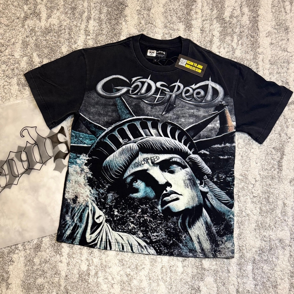 Black Graphic Godspeed T-Shirt.